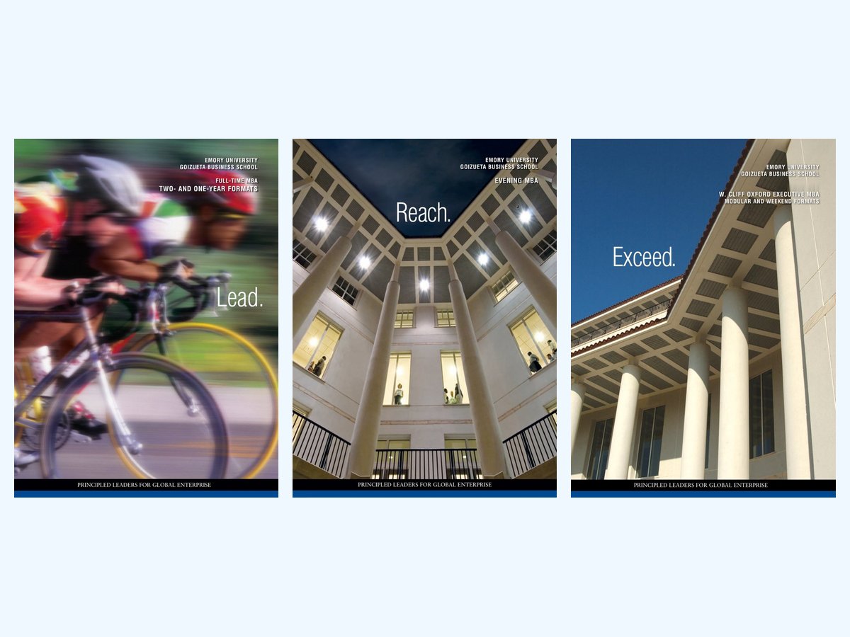 Emory Goizueta Business School: Three MBA recruiting viewbooks