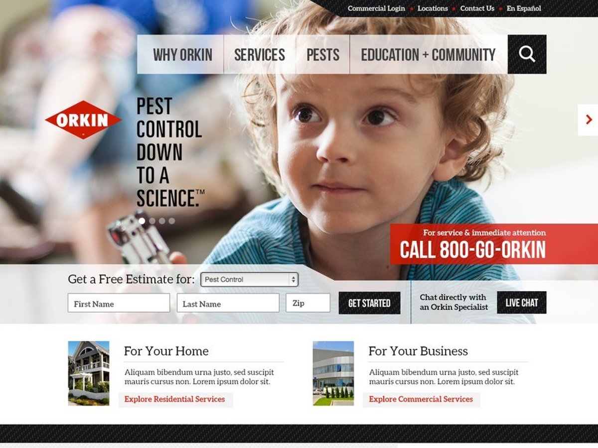 Orkin: Website rebrand: pest management based in science