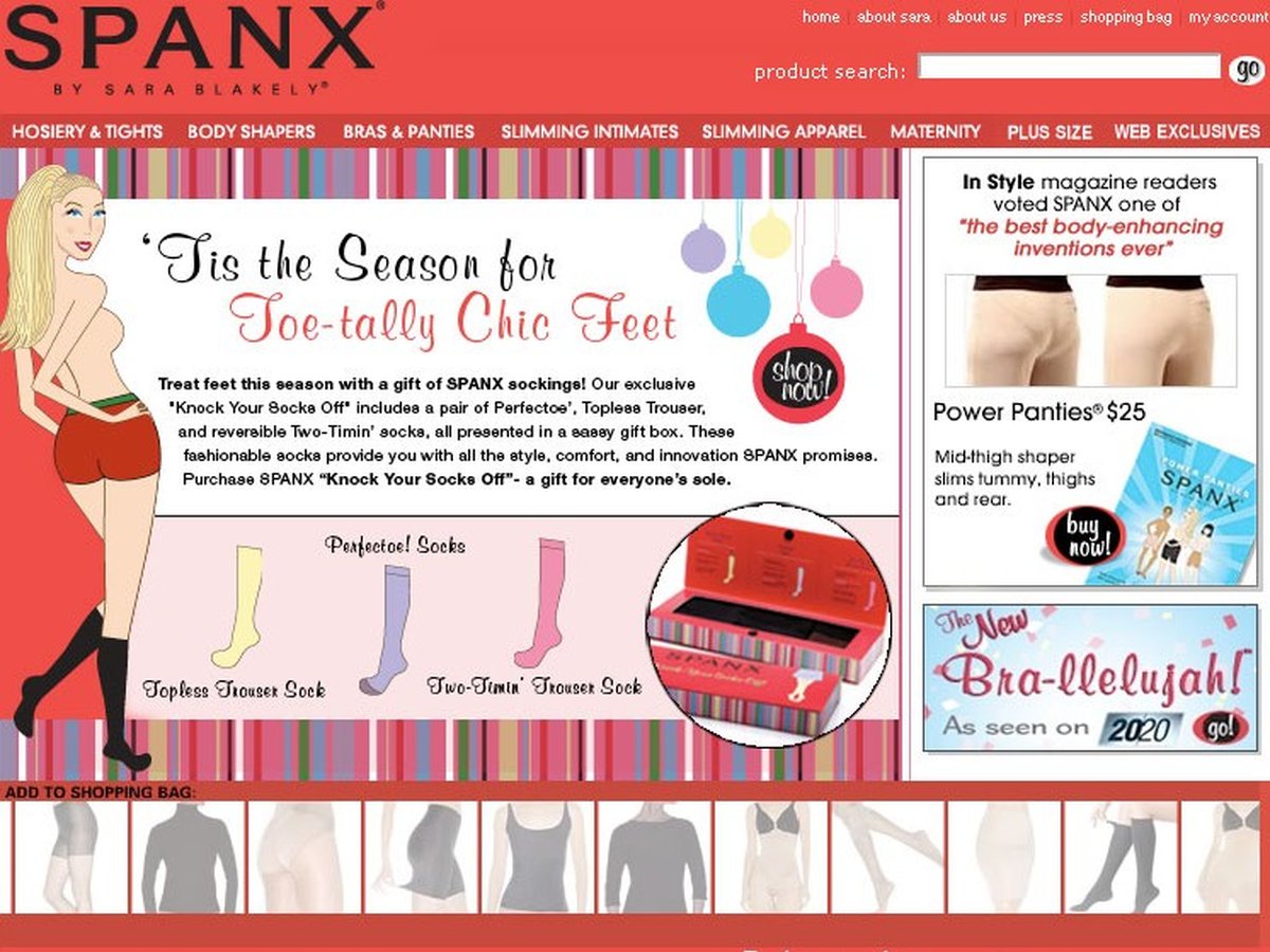 Spanx: “Knock Your Socks Off” holiday campaign · web & email